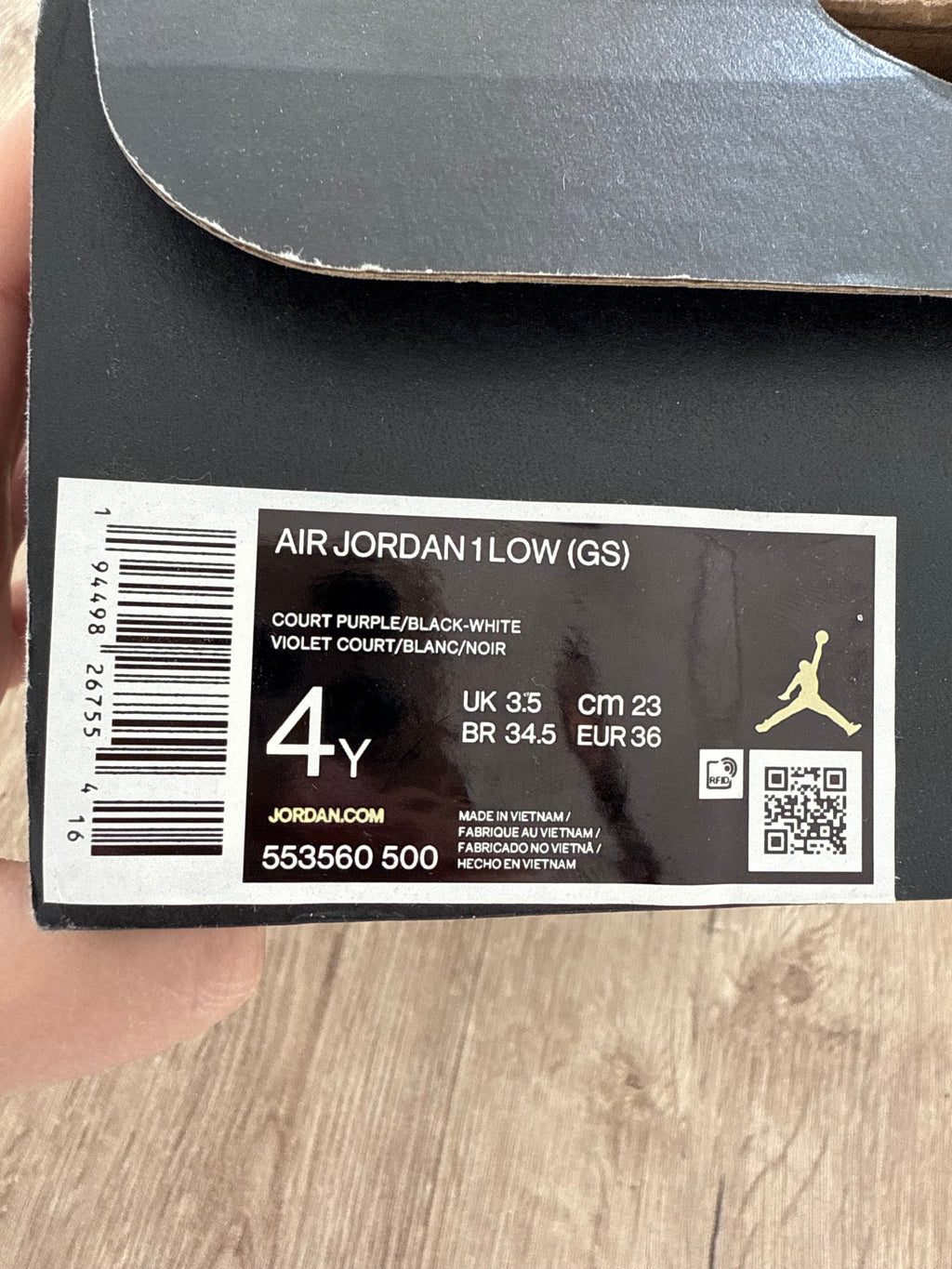 Air Jordan 1 Low Court Purple White