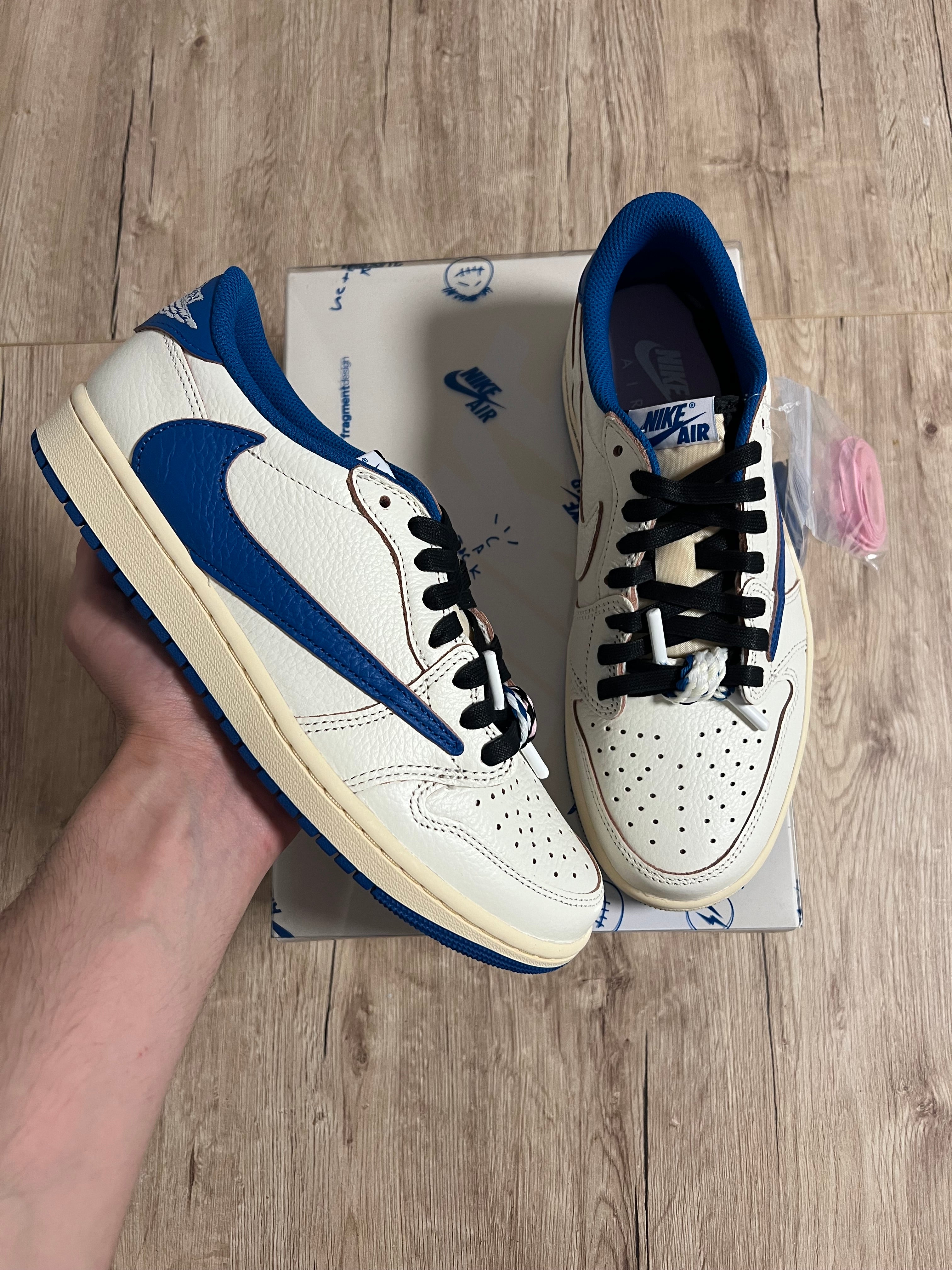 Air Jordan 1 Low Travis Scott x Fragment Sail Military Blue