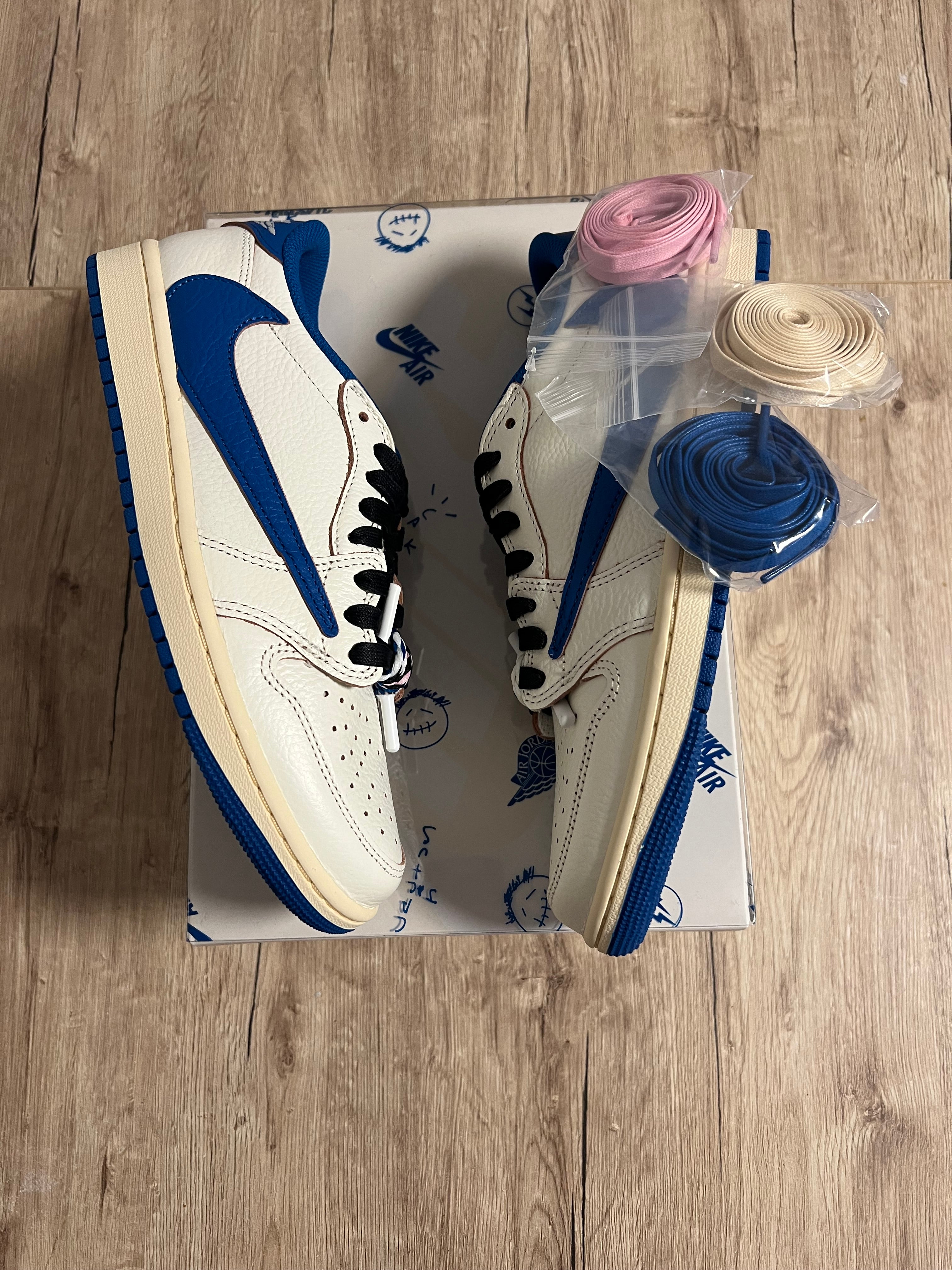 Air Jordan 1 Low Travis Scott x Fragment Sail Military Blue