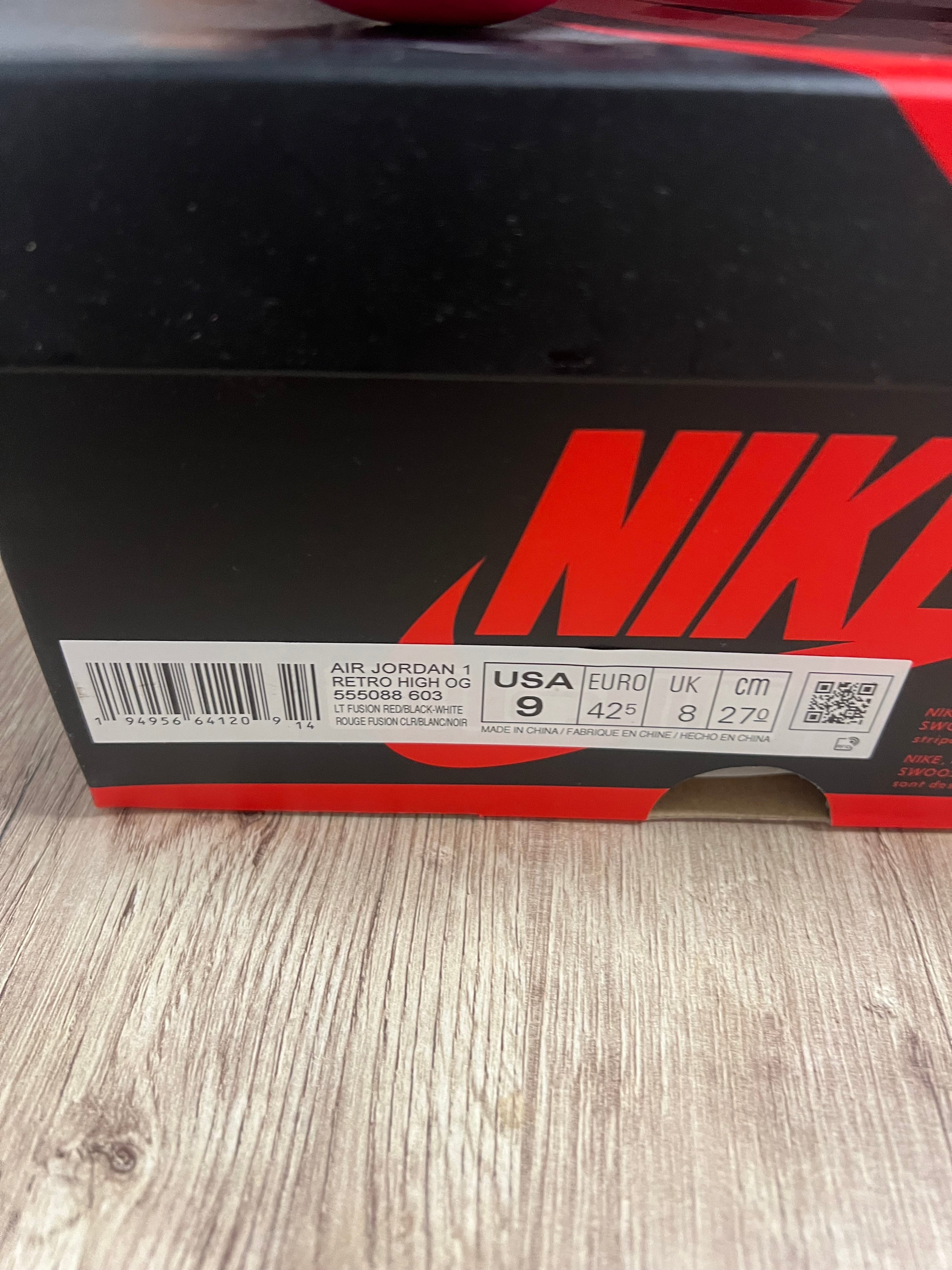 Jordan 1 Retro High OG Light Fusion Red