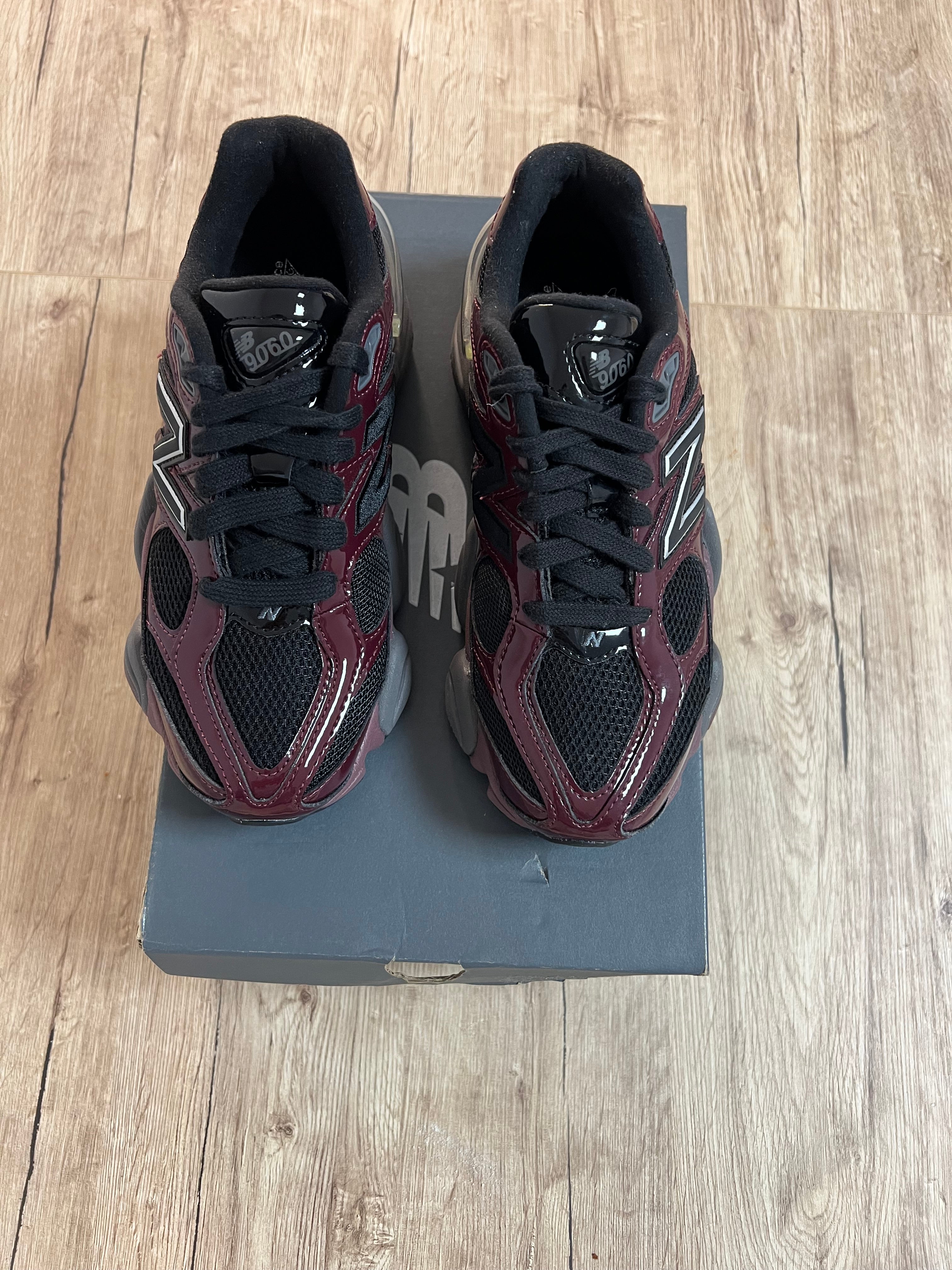 New Balance 9060 Patent Burgundy