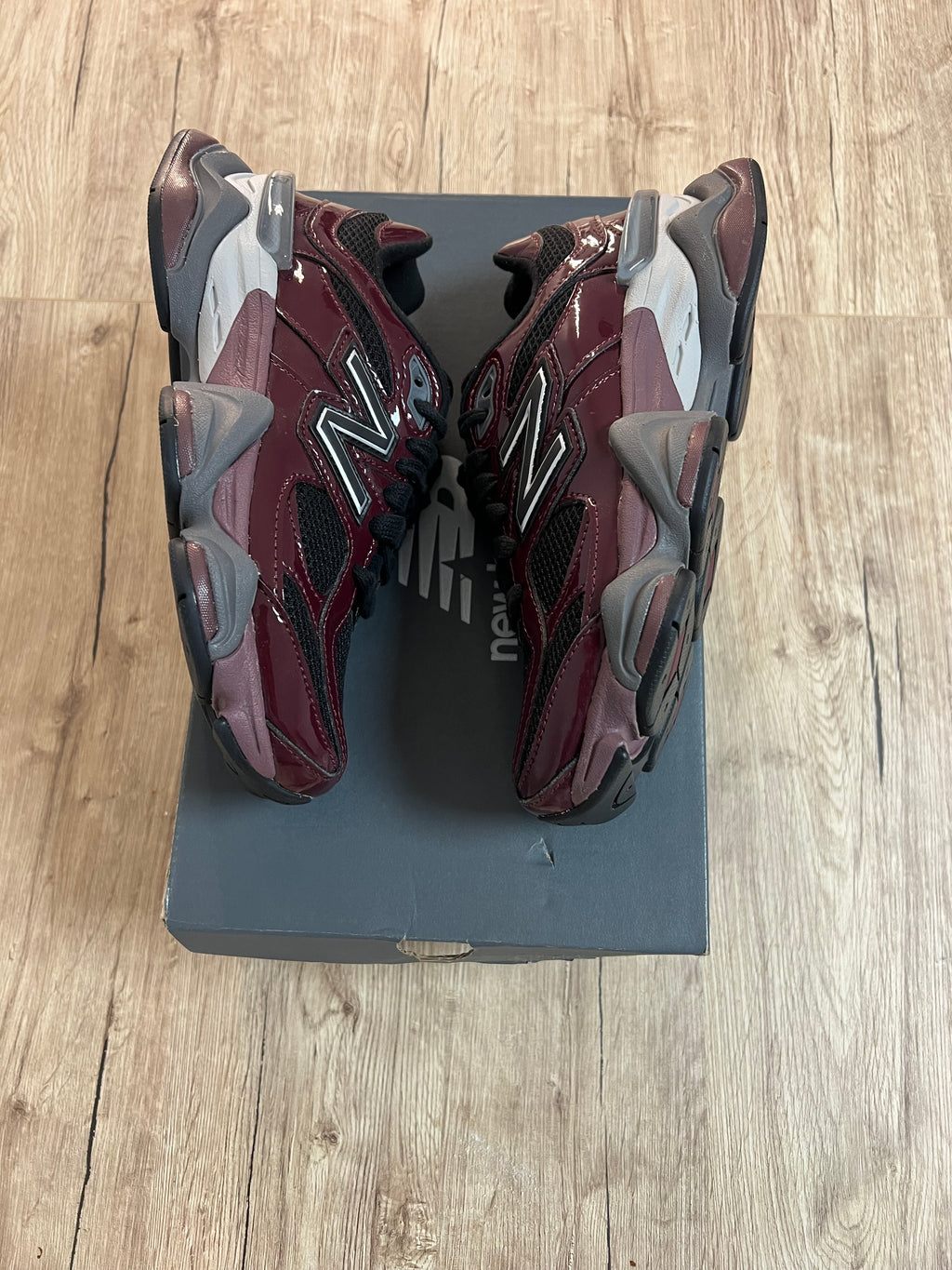 New Balance 9060 Patent Burgundy