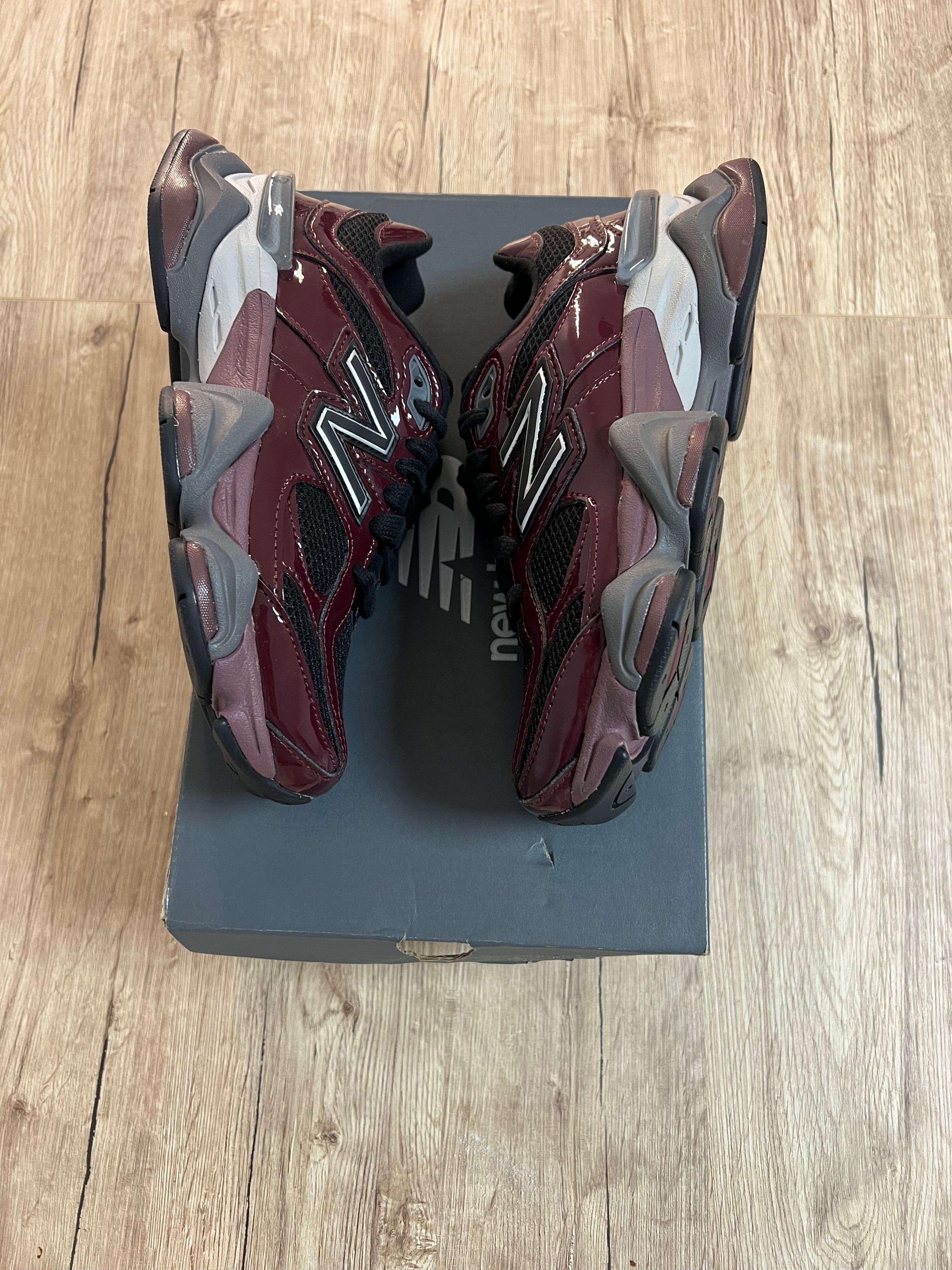 New Balance 9060 Patent Burgundy